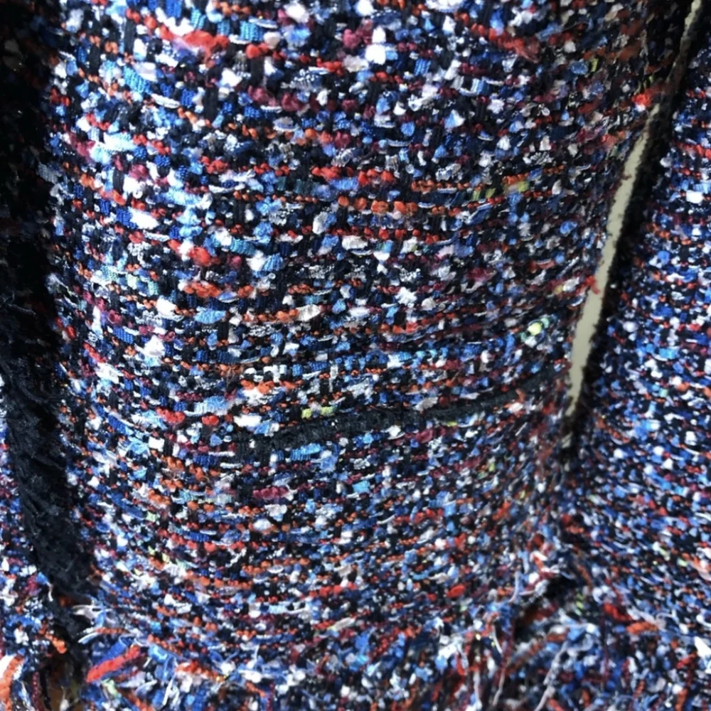 Ann Taylor Confetti Tweed Fringe Jacket Blazer XS